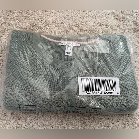 Isaac Mizrahi Live! Lace Inset Button Front Sweaters NWT A396845 1X QVC - Picture 3 of 11